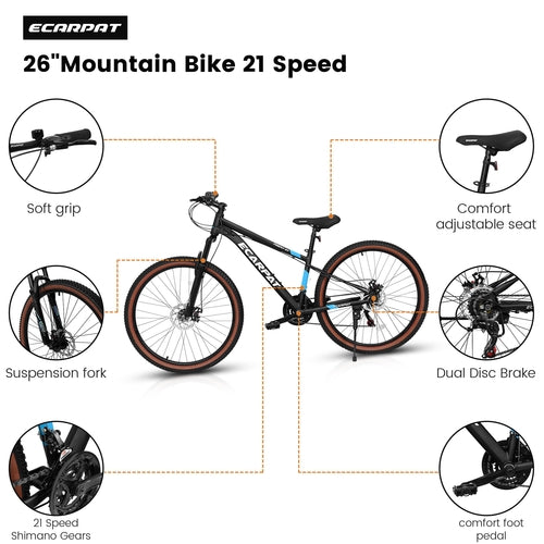 Carpat™ MTB Velocity 27 – 27.5 col. aliumininis kalnų dviratis (21 pavaros,