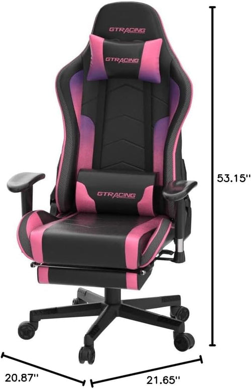 Ergonominė žaidimų kėdė su „Bluetooth“ garsiakalbiais ir kojų atrama