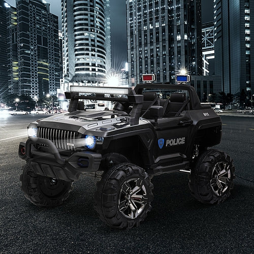 Aosom 12V policijos elektromobilis 2 vietų vaikams nuo 3 iki 8 metų su