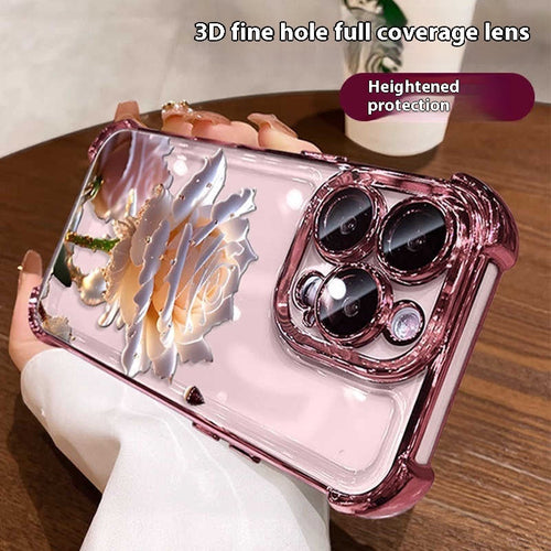 Red Rose and Crystal Rose Silver Phone Cases for Apple Devices