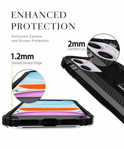 AMZER Sainik dėklas su 360° magnetiniu žiedo laikikliu, skirtas iPhone 12 Pro Max
