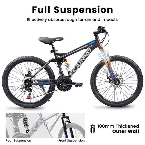 „FlexRide™ 24“ – 24 colių MTB dviratis su diskiniais stabdžiais ir 21 pavara