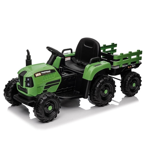 Važiuojantis traktorius su priekaba, 24V 400W varomas elektrinis traktorius-žaislas su