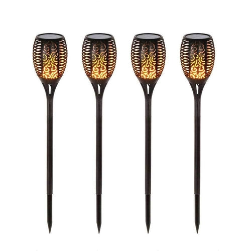 4x Solar Garden LED Torch Outdoor Flame Dancing Flickering Light Tiki