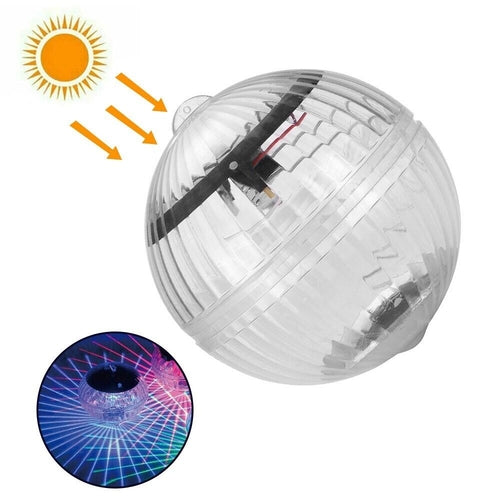 Lauko saulės energija įkraunamas plaukiojantis LED šviestuvas sodo tvenkiniui, baseinui, besisukantis RGB