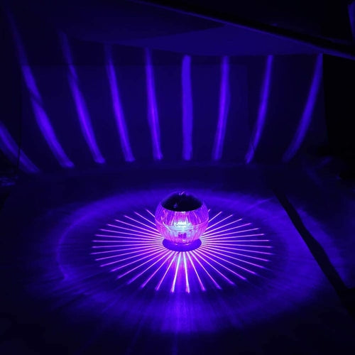 Lauko saulės energija įkraunamas plaukiojantis LED šviestuvas sodo tvenkiniui, baseinui, besisukantis RGB
