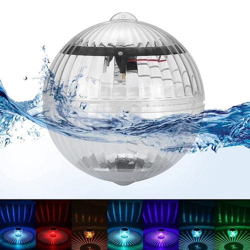 Lauko saulės energija įkraunamas plaukiojantis LED šviestuvas sodo tvenkiniui, baseinui, besisukantis RGB