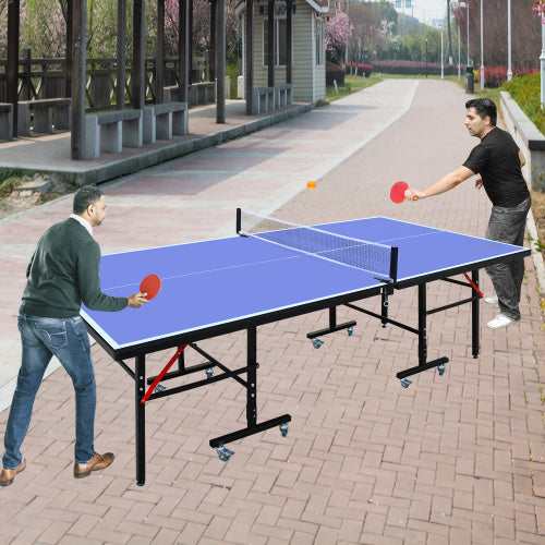 GameMaster™ – 8ft Mid-Size Foldable Ping Pong Table Set w/ Net,
