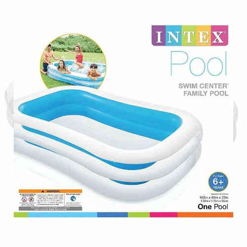 Pripučiamas baseinas Intex 56483 770 L (262 x 175 x 56 cm) mėlynas / baltas 262 x