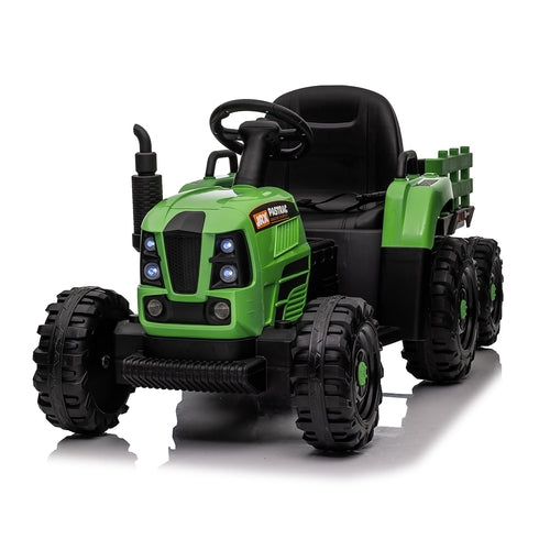 Važiuojantis traktorius su priekaba, 24V 400W varomas elektrinis traktorius-žaislas su