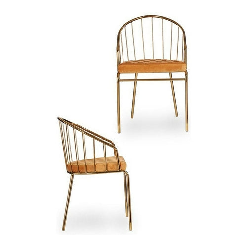 Kėdė Golden Bars Garstyčių Poliesteris Geležis (51 x 81 x 52 cm)