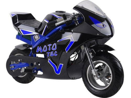 MotoTec MT-Elec-GT-Blue 36V elektrinis kišeninis motociklas GT, 500W - mėlynas