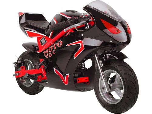 MotoTec MT-Gas-GT-Red Dujinis kišeninis motociklas GT 49CC 2 taktų – raudonas