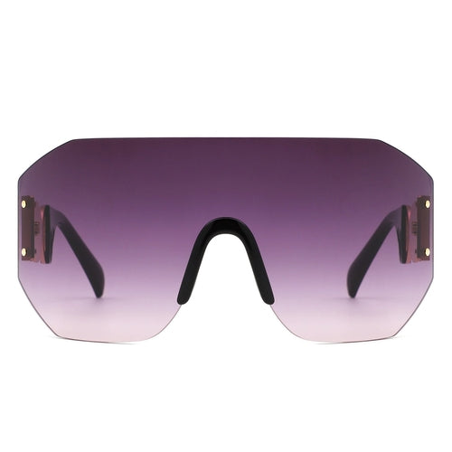 Brio - Oversized Bold Square Retro Rimless Sunglasses
