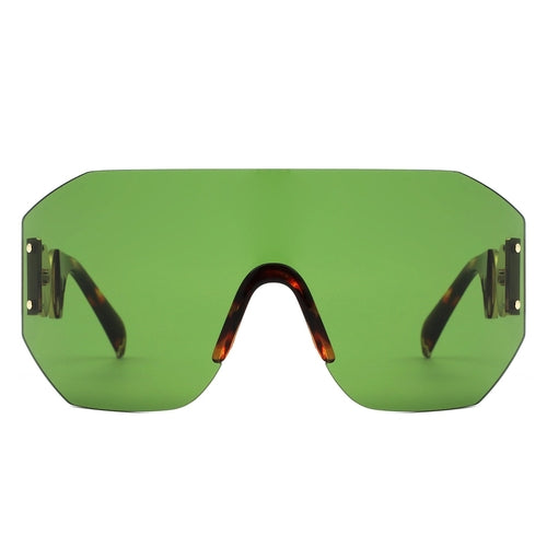 Brio - Oversized Bold Square Retro Rimless Sunglasses