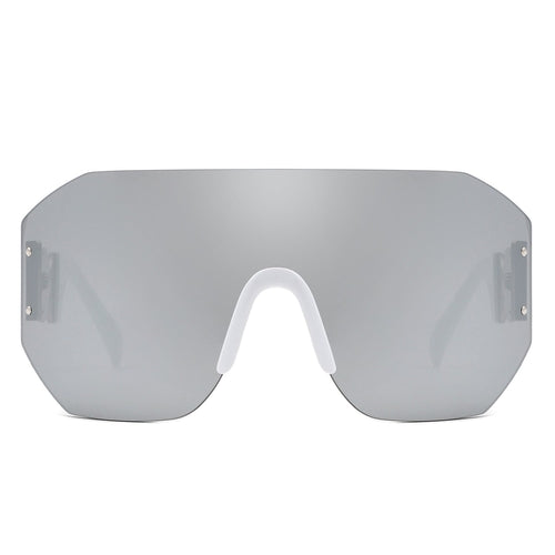 Brio - Oversized Bold Square Retro Rimless Sunglasses