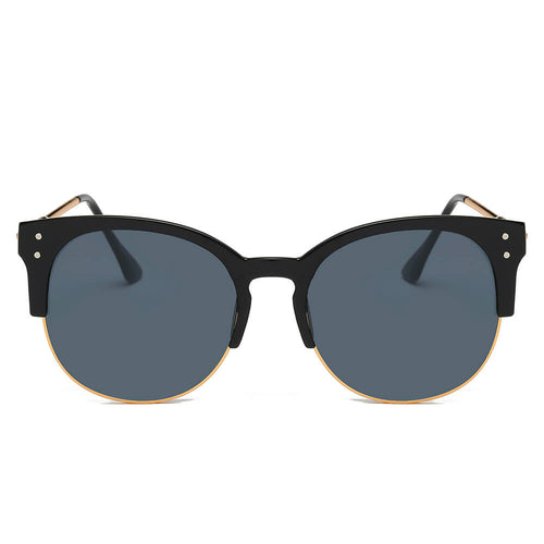 ABANDA |  Round Mirrored Flat Lens Half Frame Sunglasses Circle