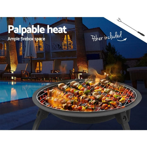 Fire Pit BBQ Charcoal Smoker Portable Outdoor Camping Pits Patio
