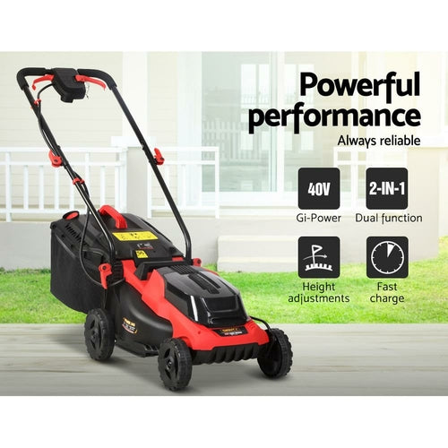 Giantz vejapjovė akumuliatorinė 40 V, elektrinė vejapjovė 34 cm pločio