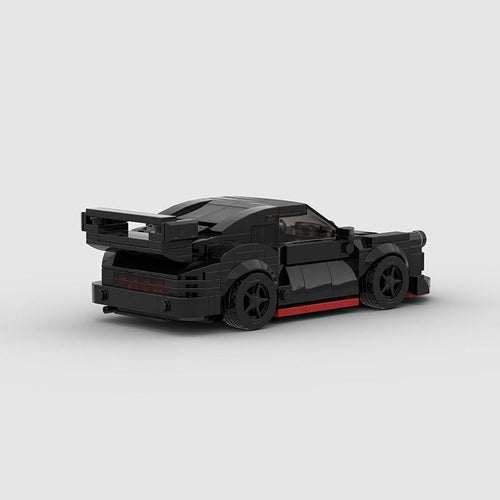 Žaislinis automobilių lenktynių modelis MOC suderinamas su LEGO mažomis konstravimo kaladėlėmis