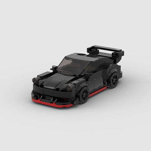 Žaislinis automobilių lenktynių modelis MOC suderinamas su LEGO mažomis konstravimo kaladėlėmis