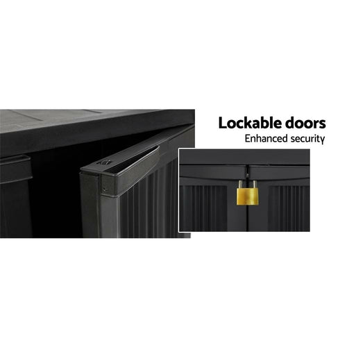 Gardeon Outdoor Storage Cabinet Box 92cm Lockable Cupboard Sheds