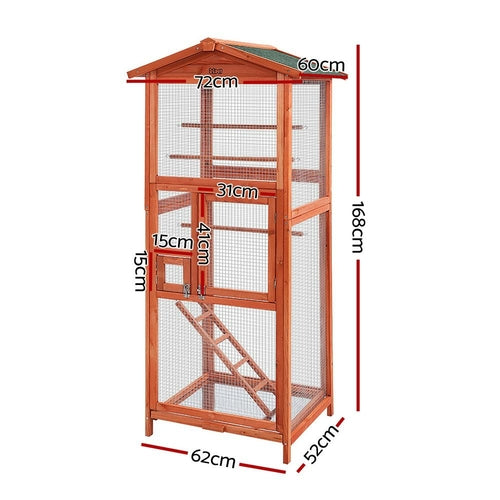i.Pet Bird Cage 72cm x 60cm x 168cm Pet Cages Large Aviary Parrot