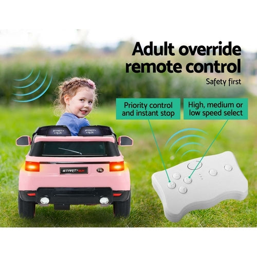 Rigo „Ride On Car“ vaikams elektriniai važiuojami automobiliai visureigiai, su pulteliu, 12 V, rožiniai