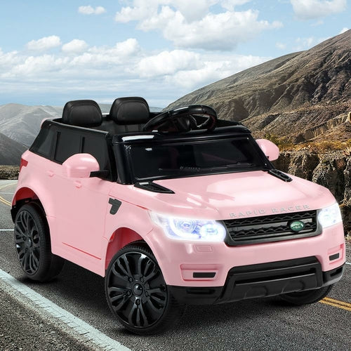 Rigo „Ride On Car“ vaikams elektriniai važiuojami automobiliai visureigiai, su pulteliu, 12 V, rožiniai