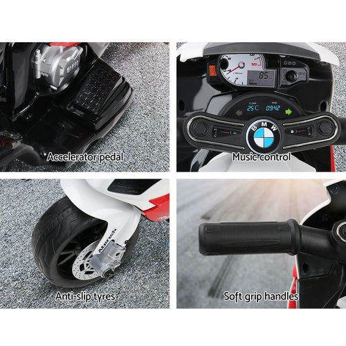 Vaikiškas elektrinis policijos motociklas BMW su licencija