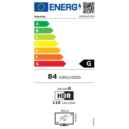 „Smart TV Samsung UE55AU7025“ 55 colių WIFI 4K Ultra HD 55 colių LED