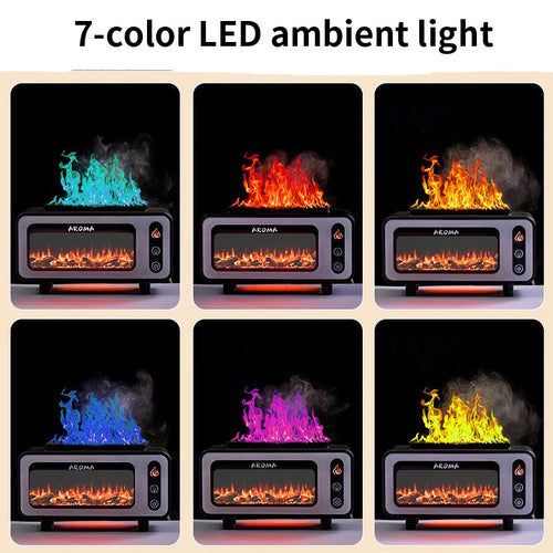 Židinio difuzorius, 7 spalvų LED ultragarsinis aromatinis eterinis aliejus, 3D