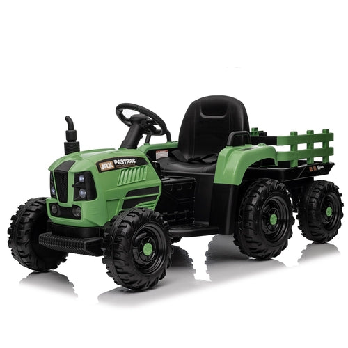 Važiuojantis traktorius su priekaba, 24V 400W varomas elektrinis traktorius-žaislas su