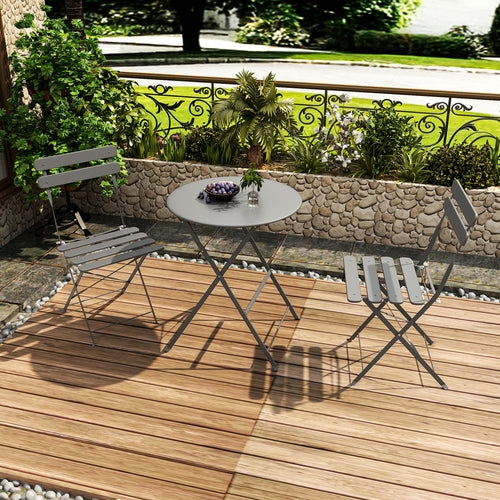 3 Piece Outdoor/Indoor Folding Patio Bistro Set, 2 Chair Furniture Set