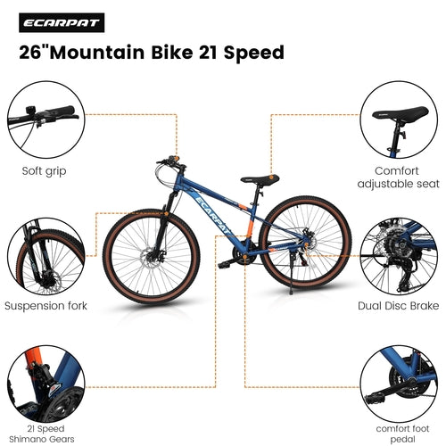 Carpat™ MTB Velocity 27 – 27.5 col. aliumininis kalnų dviratis (21 pavaros,