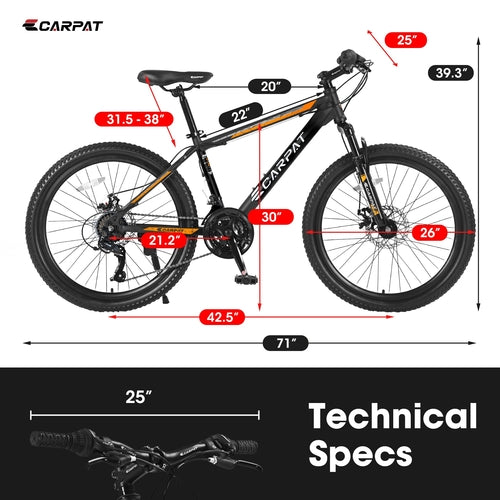 TrailStar™ City-Cruizer – 26 colių Shimano 21 pavarų kalnų dviratis
