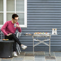 Outsunny Outdoor BBQ Grill Portable Kebab Barbecue Charcoal Stainless