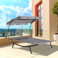 „Outsunny Double Chaise“ lauko gultas-hamakas su stogeliu ir