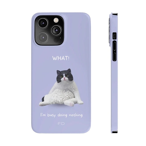 Juokinga katės tematika, plonas purpurinis dėklas, skirtas „iPhone 14“ serijai