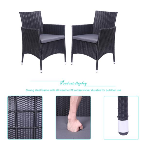 2 vnt. viengubų krėslų atlošų rotango sofa