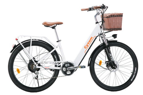 CYSUM Cityrun 26 colių 250 W žemo rėmo elektrinis dviratis moterims