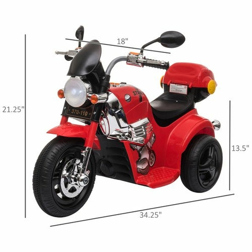 6V vaikiškas elektrinis motociklas, varomas akumuliatoriumi