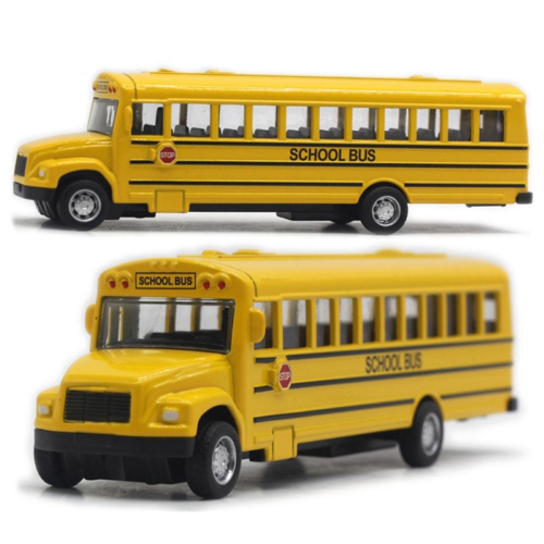 Lieti inercinio mokyklinio autobuso modelio automobiliai dovanoms vaikams, berniukų žaislai