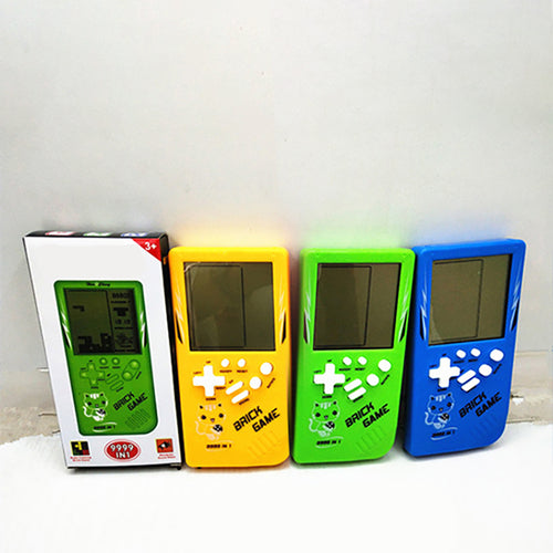 Retro vaikystės Tetris delninis žaidimų grotuvas geltonas