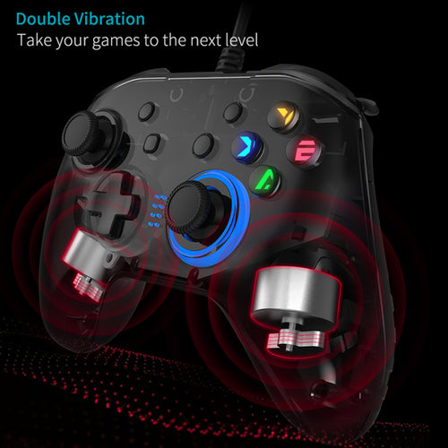 Laidinis žaidimų valdiklis vairasvirtė Gamepad su dviguba vibracija