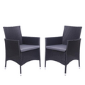 2 vnt. viengubų krėslų atlošų rotango sofa