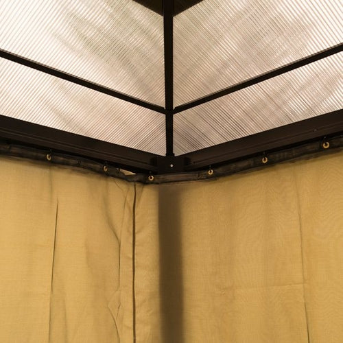Outsunny 12' ilg. x 10' pl. kietojo stogo sodo pavėsinė vandeniui atspari apsauga nuo saulės