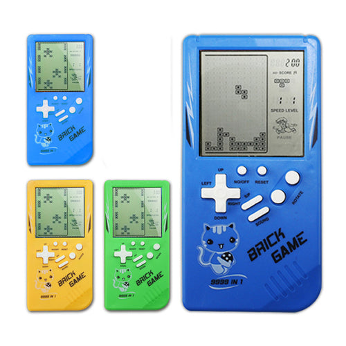 Retro vaikystės Tetris delninis žaidimų grotuvas geltonas