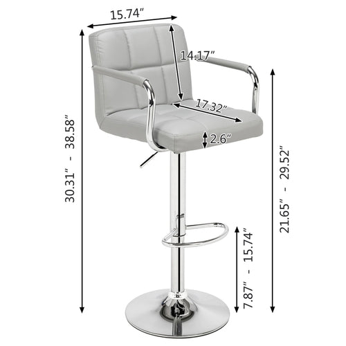 2 vnt. 60–80 cm reguliuojamo aukščio baro kėdė/taburetė