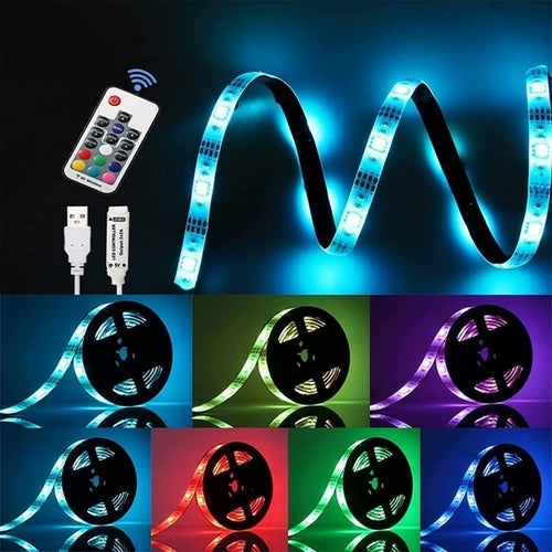 Vandeniui atsparios RGB LED juostos lempučių rinkinys, skirtas miegamojo televizoriaus foniniam apšvietimui